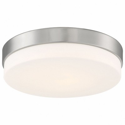 Roma 18'' Brushed Steel and Glass LED Flush Mount