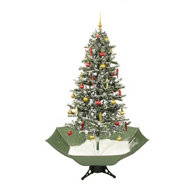 Northlight Lighted Musical Snowing Artificial Christmas Tree - 6' - Blue LED Lights