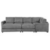 VYNXARIA 121.3in Sectional Couch Sofa Bed Modular Sofa with Two Movable Ottomans for Living Room,Gray - 3 of 4