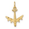 Black Bow Jewelry 14k Yellow Gold Satin and Diamond Cut 3D Airplane Charm - 3 of 4