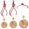 Log Lifting Tongs 28'', 3 Claws Hook Skidding Tongs Felled Grapple Timber Claw Logging Grabber for Logging Forestry Grappling Firewood 3000 Pounds Red - 3 of 4