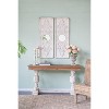 Gulches 17" x 48" Set of 2 Large Distressed White Wooden Wall Art Panels with Mirror Accents. - 3 of 4