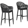 PURPLE LEAF Outdoor Bar Stools Set of 2 Patio Metal Modern Wicker Bar Chairs Woven Aluminum Barstools - 2 of 4
