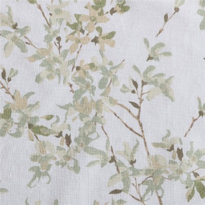 Light Green Cotton Rod Pocket Ruffled Valance