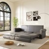 KWPZQEB 93.7" Convertible Sleeper Sofa Bed, 3-in-1 Pull Out Couch Bed with Nailhead Trim & Rolled Arm, Faux Leather Pull Out Sofa Bed for Living Room - 4 of 4