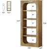Tribesigns 5-Tier Tall Bookshelf, 70.8"Farmhouse Wooden Bookcase with Storage,  for Living Room, Home Office, Bedroom, Brown - 2 of 4