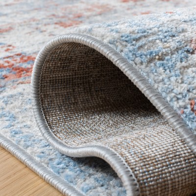 Ivory and Rust Abstract Hand-knotted Reversible Rug
