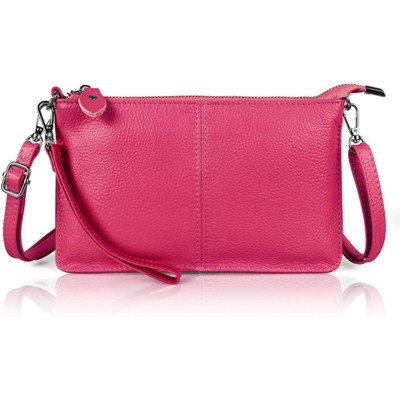 BEAFUP Women's Genuine Leather Wristlet Clutch Wallet - Compact Crossbody Bag with RFID Blocking and Multiple Card Slots