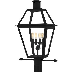 Rue De Royal 4-Light Earth Black Outdoor Post Lantern - 1 of 4