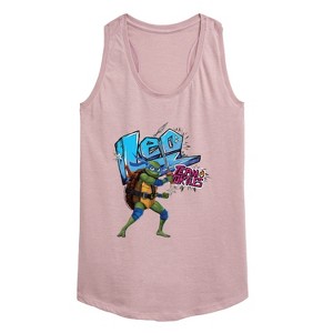 Women's - Teenage Mutant Ninja Turtles - Leonardo AKA Leo Graphic Racerback Tank - 1 of 4