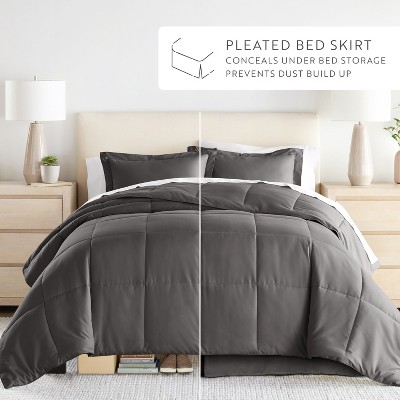 Becky Cameron Essential Bed In A Bag Comforter Bedding Set, Ultra Soft - Becky Cameron (8 Piece Set), White, Queen — фото 7