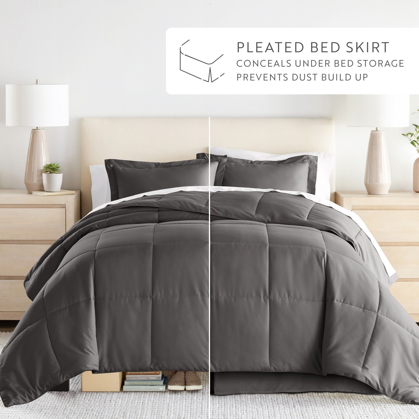 Комплект постельного белья Becky Cameron Essential Bed In A Bag Comforter Bedding Set, Ultra Soft, цвет: Серый — фото 7