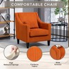27"W Accent Chair Upholstered Arm Chair Padding Lounge with Pillow and Scooped Arms, Corduroy-ModernLuxe - 3 of 4