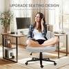 QingMoon Criss Cross Office Chair, Fabric Desk Chair, Modern Style Swivel Computer Chair with Adjustable Wide Armrests for Home Office - 2 of 4
