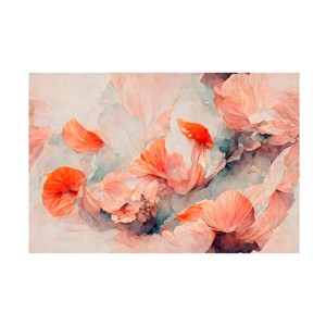 Canvas Wall Art - Treechild 'Wild Coral Flowers' Wall Art for Living Room, Bedroom, or Office Décor by Trademark Fine Art - 32 x 22 Inches - 1 of 4
