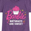 Girls' - Barbie - Birthdays Are Sweet Cupcake Fitted Short Sleeve Graphic T-Shirt - 2 of 4