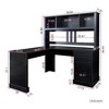 CENGHU Home Office Computer Desk with Hutch, L Shaped Desk with 2-Tier Shelf & 2 Large Drawers, Office Desk wth Waterproof Surface - 2 of 4