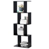 Tangkula 4-tier Free Standing S-Shaped Bookcase Multifunctional Wooden Storage Display Rack - 4 of 4