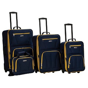 Rockland Journey 4pc Luggage Set - Navy, Blue
