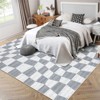 Washable Area Rugs, Modern Plaid Rugs for Living Rooms, Stain-Resistant Soft Geometric Rugs, Foldable Non-Slip Decorative Rugs - 2 of 4