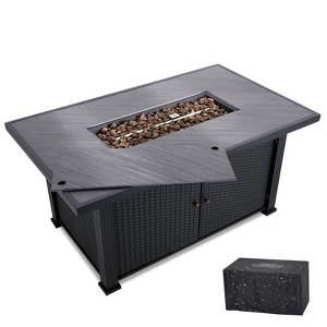 Orieon 57" 50000BTU Gas Fire Pit Table – Rectangular Outdoor Propane Fire Table with Cover & Steel Frame for Patio. - 1 of 4