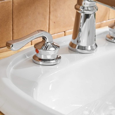 Polished Chrome Waterfall Widespread 2-Handle Bathroom Faucet