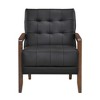 Leather Upholstered Accent Chair with Tufted Detail, Attached Cushions, Solid Wood Frame and Foam Padding - 2 of 4