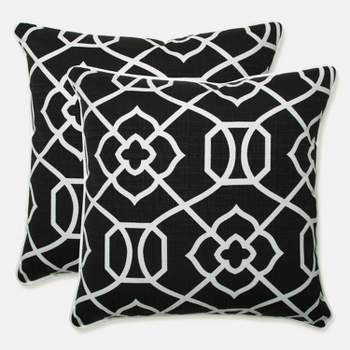 Outdoor/Indoor Kirkland Black Throw Pillow Set of 2 - Pillow Perfect