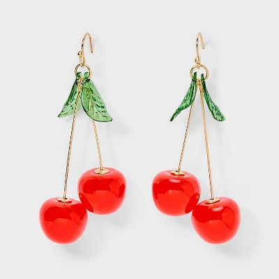 Cherry Drop Earrings - A New Day™ Red/Gold