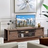 Costway Sliding Barn Door TV Stand for TV's up to 65'' Storage Shelf Entertainment Center - 3 of 4