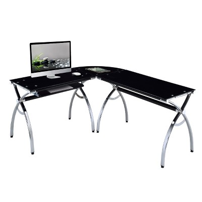 target glass computer desk