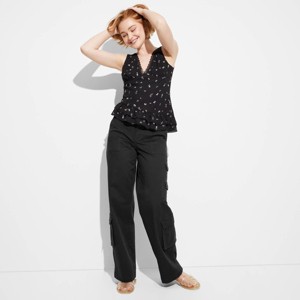 Women's Mid-Rise Straight Leg Cargo Pants - Wild Fable™ - 1 of 3