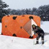 140"x70.8"x79" Insulated Pop Up Ice Fishing Tent - Portable Hub-Style Shelter for 1-8 Persons, Windproof & Warm, Available in Multiple color - 2 of 4
