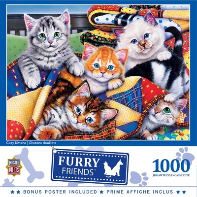 MasterPieces Furry Friends Puzzles Collection - Cozy Kittens 1000 Piece Jigsaw Puzzle