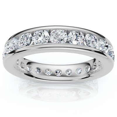 Pompeii3 1 1/2Ct Channel Set Diamond Lab Created Eternity Wedding Ring 14k Gold or Platinum