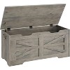 Farmhouse Storage Chest with Safety Hinge - Wide Entryway Bench with U-Shaped Cut-Out, Shoe Storage Trunk for Living Room - 2 of 4