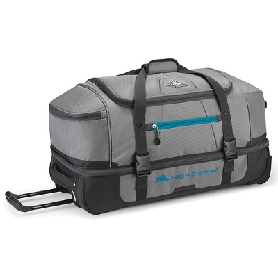 High Sierra Fairlead Drop Bottom Wheeled Duffel Bag, Blue, 22 in