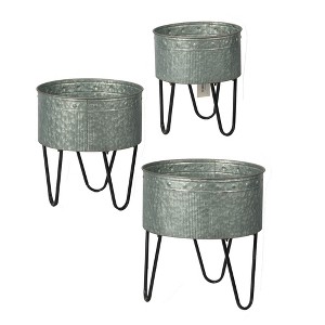 Gulches Set of 3 Huxley Metal Decorative Pots - 1 of 4