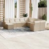 vidaXL Patio Sofa Set with Cushions Outdoor Conversation Furniture Poly Rattan - Beige Without table - 2 of 4