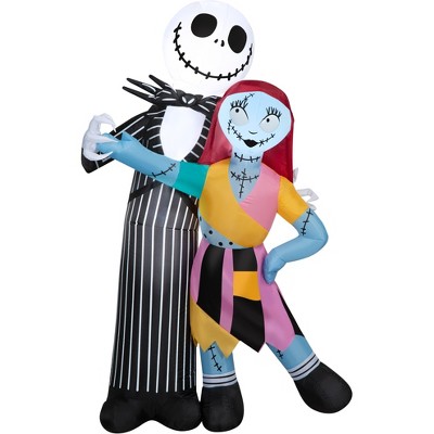 Nightmare Before Christmas Airblown Inflatable Jack and Sally Dancing Scene Disney, 6 ft Tall, Multi