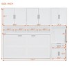 Twin Size Murphy Bed Wall Bed with Closet, Cabinets, Storage Shelves and Desk, White/Gray-ModernLuxe - 4 of 4