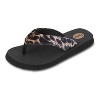 Women's Ella Yoga Mat Animal Print Velour Flip Flop - 3 of 4