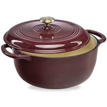 6 QT Dutch Oven Pot with Lid for Bread Baking and Cooking - Enameled