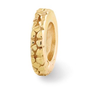 Black Bow Jewelry 14k Yellow Gold Plated Sterling Silver Floral Spacer Bead Charm - 1 of 4