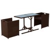 vidaXL 3 Piece Bistro Set with Cushions Poly Rattan Brown - 4 of 4