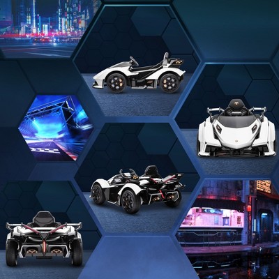 White 12V Electric Ride-On Sports Car with Remote Control