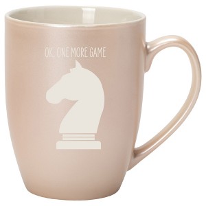 100 North Chess Knight 10 Ounce White and Precious Pearl Metallic Finish, Comfortably Fits Your Hands, New Bone China Coffee Tea Cup Mug, Ok, One More - 1 of 1