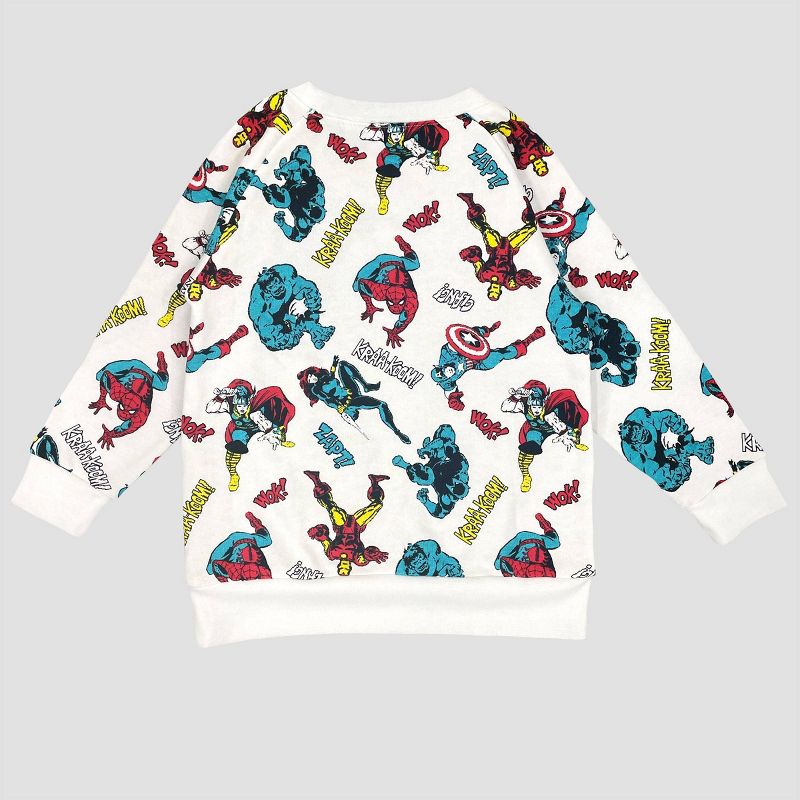 Toddler Boys&#39; Marvel Solid Pullover Sweatshirt - White, 2 of 9