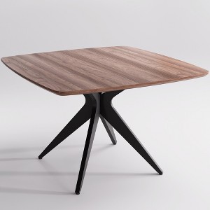 YOUNIKE Square Dining Table with Metal Legs, 45.27” Kitchen Table for 2-4, Small Dining Room Table for Breakfast Nook, Kitchen Island - 1 of 4