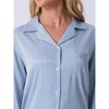 cheibear Women's Satin Loungewear Button Down Long Sleeve with Pants Silky Pajamas Sets - 4 of 4
